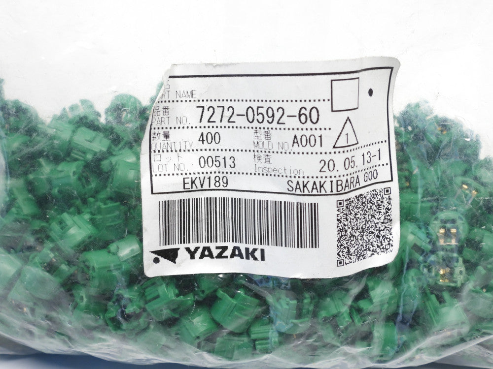 400pcs Yazaki 7272-0592-60 Connector, Green