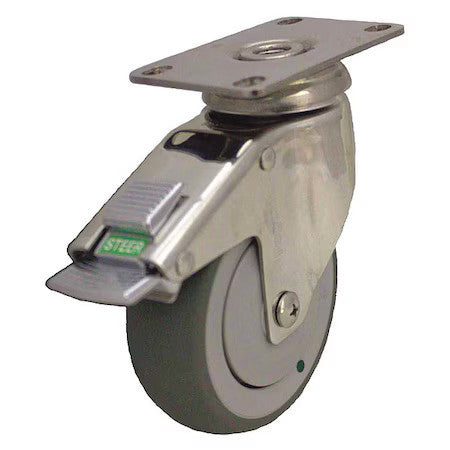 Zoro Select P14sx-Rp060k-12-Dl-Am Swivel Plate Caster W/2-Position Directional