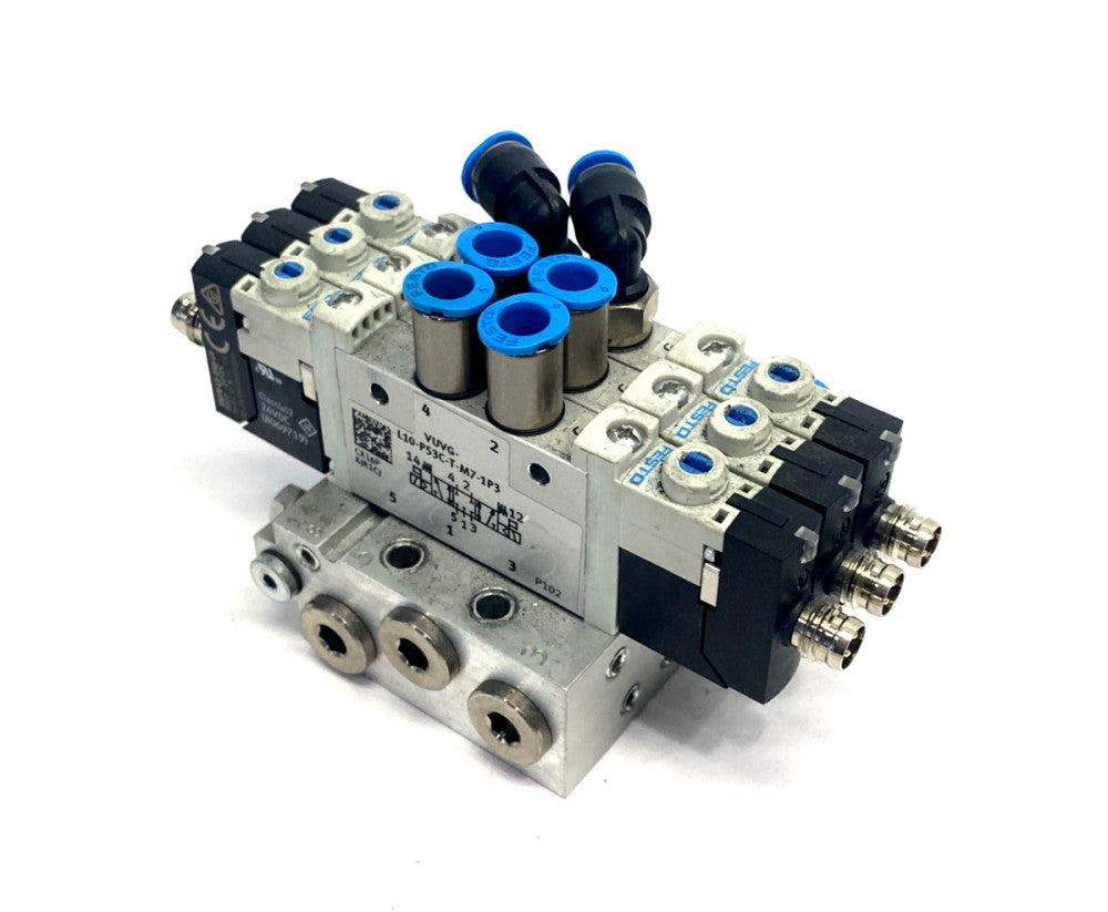 Festo VUVG-L10-P53C-T-M7-1P3 3-Station Solenoid Valve Manifold 566476