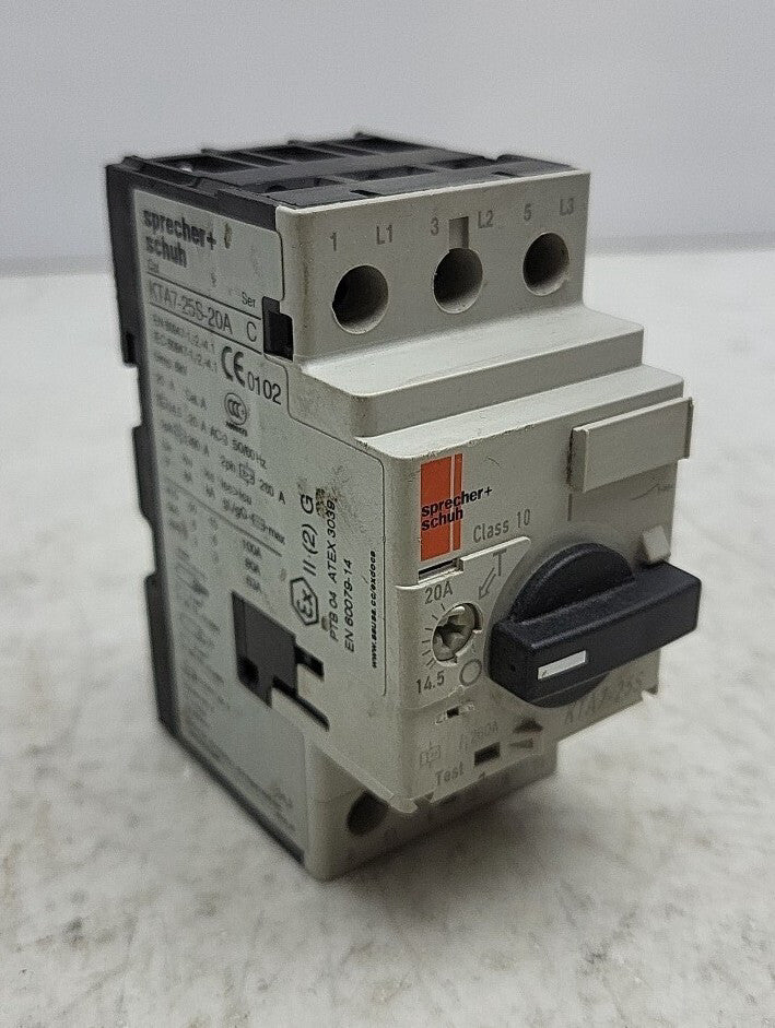 Sprecher Schuh KTA7-25S-20A Motor Protector Circuit Breaker *USED*