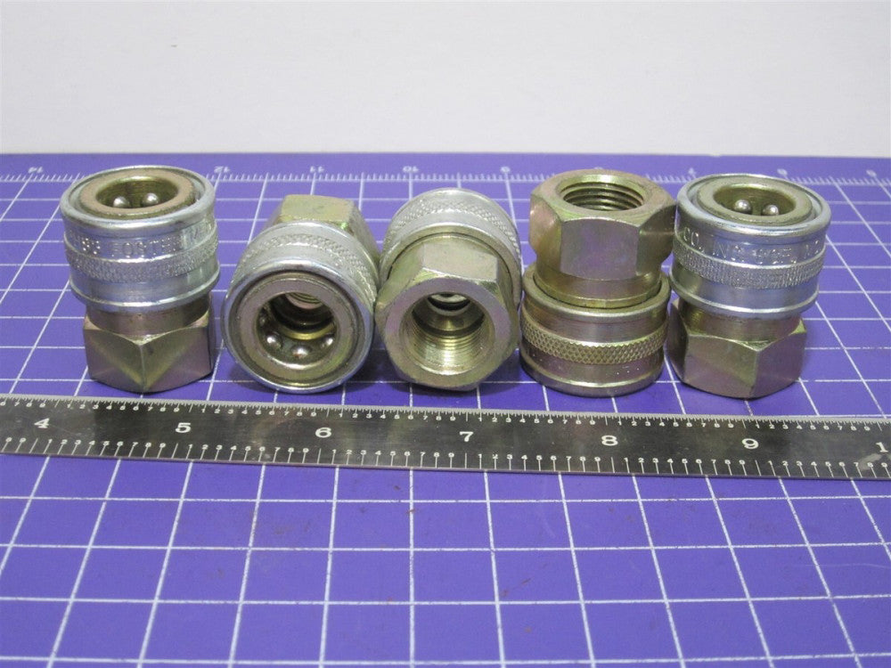 FOSTER MFG. FHS3 Quick Disconnect Straight-Thru Socket 3/8" FPT Steel Qty-5