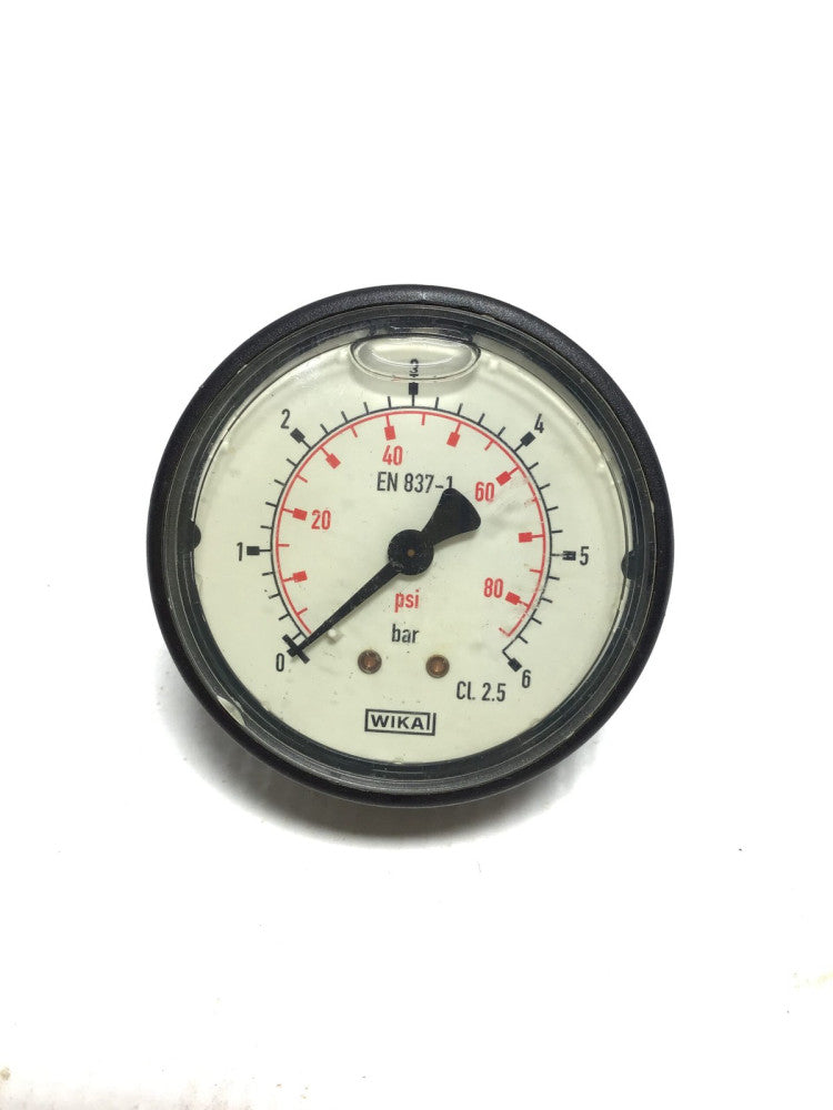 WIKA EN 837-1 Pressure Gauge 0-80PSIG (0-6bar) Class 2.5