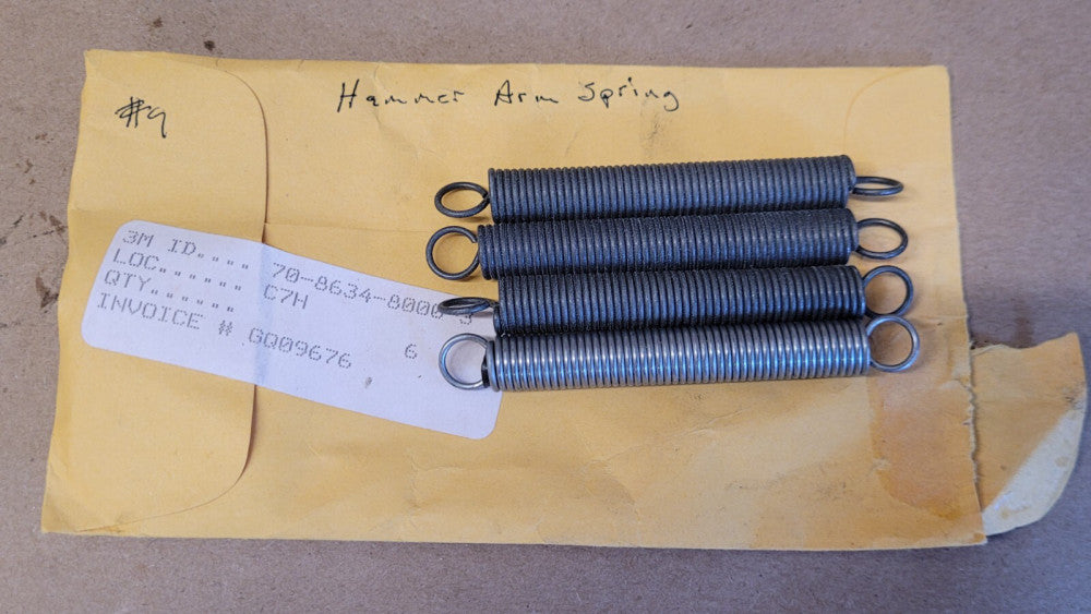 Lot Of 4 3M 70-8634-8000-3 Tape Machine Hammer Arm Springs