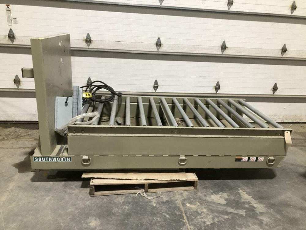 Southworth 7ft X 4ft Roller Conveyor Hydraulic Scissors Lift 2500lb Cap.