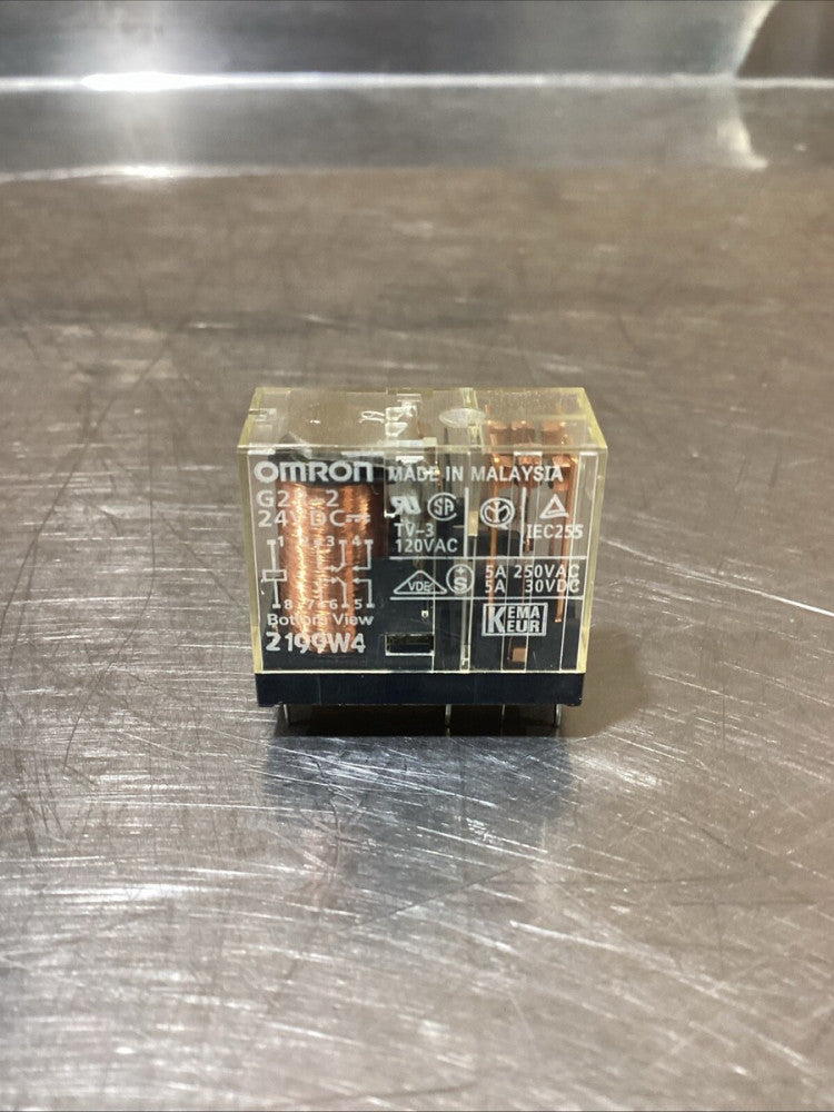 Omron G2R-2 2199W4 General Purpose Relay 24VDC, 5A 250V AC, 5A 30V DC, NOS