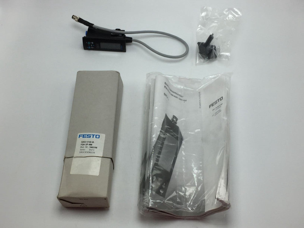 FESTO SDE3-V1D-B-FQ4-2P-M8 540198 PRESSURE/VACUUM SENSOR 24VDC 