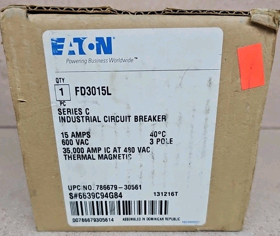 Eaton Series C FD3015L Complete Molded Case Circuit Breaker new