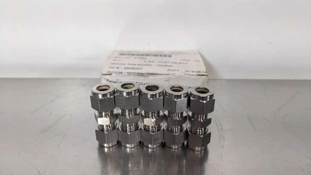 5 Pack Parker SS-500-6 Union 5/16 Union Fitting Swagelok 316SS