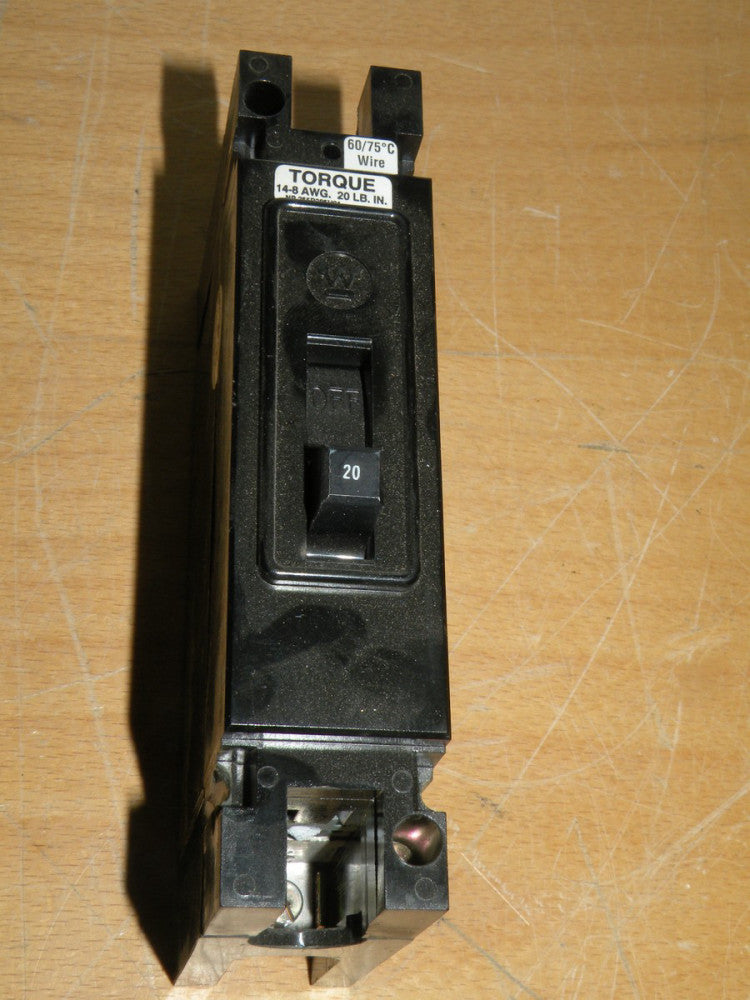 Used Westinghouse Cutler Hammer EB1020 Circuit Breaker 1 pole 20 amp