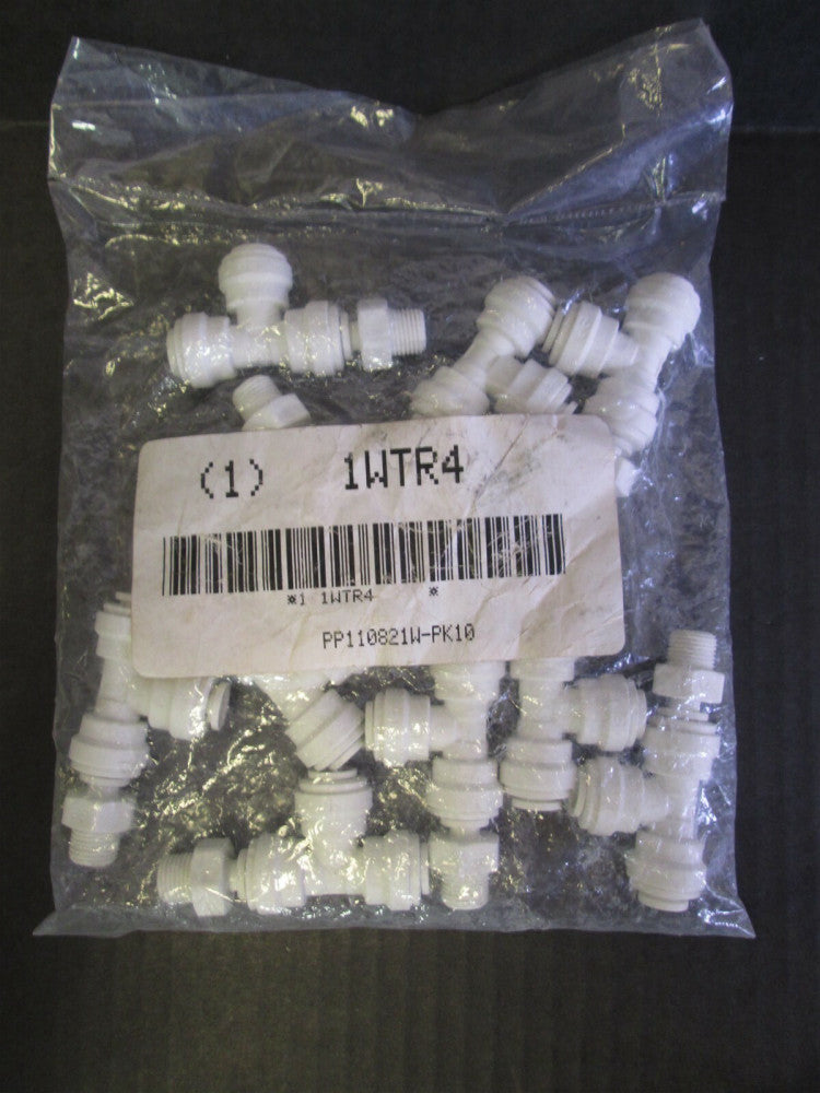 Lot of 10 John Guest 1/4" x 1/8" Tube x MNPT Swivel Run Tees 150 PSI NEW