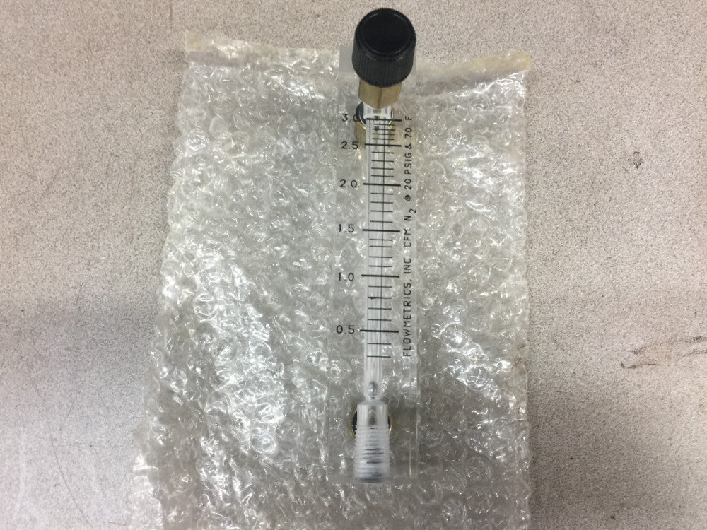 NEW NO BOX FLOWMETRICS ADJUSTABLE ACRYLIC FLOW METER 0-3.0CFM