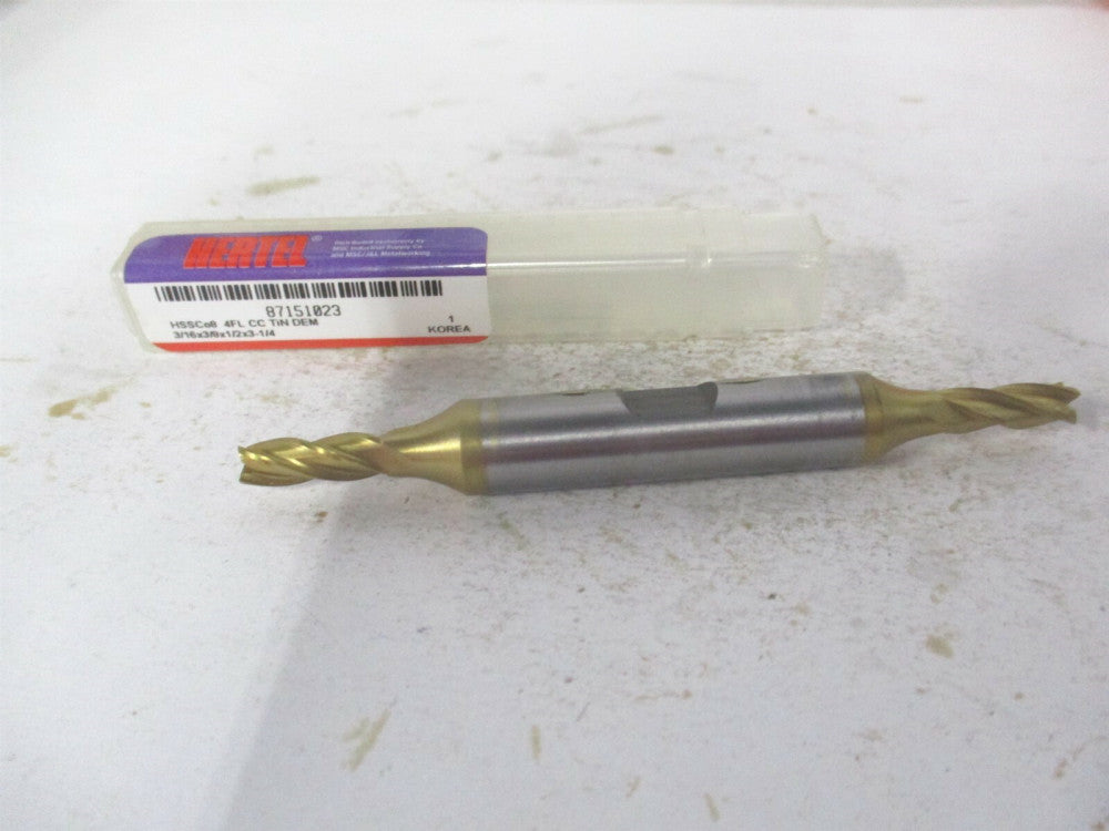 (E4053012) 3/16" x 1/2" x 3/8" x 3-1/4" OAL 4 Flute Cobalt Square End Mill 