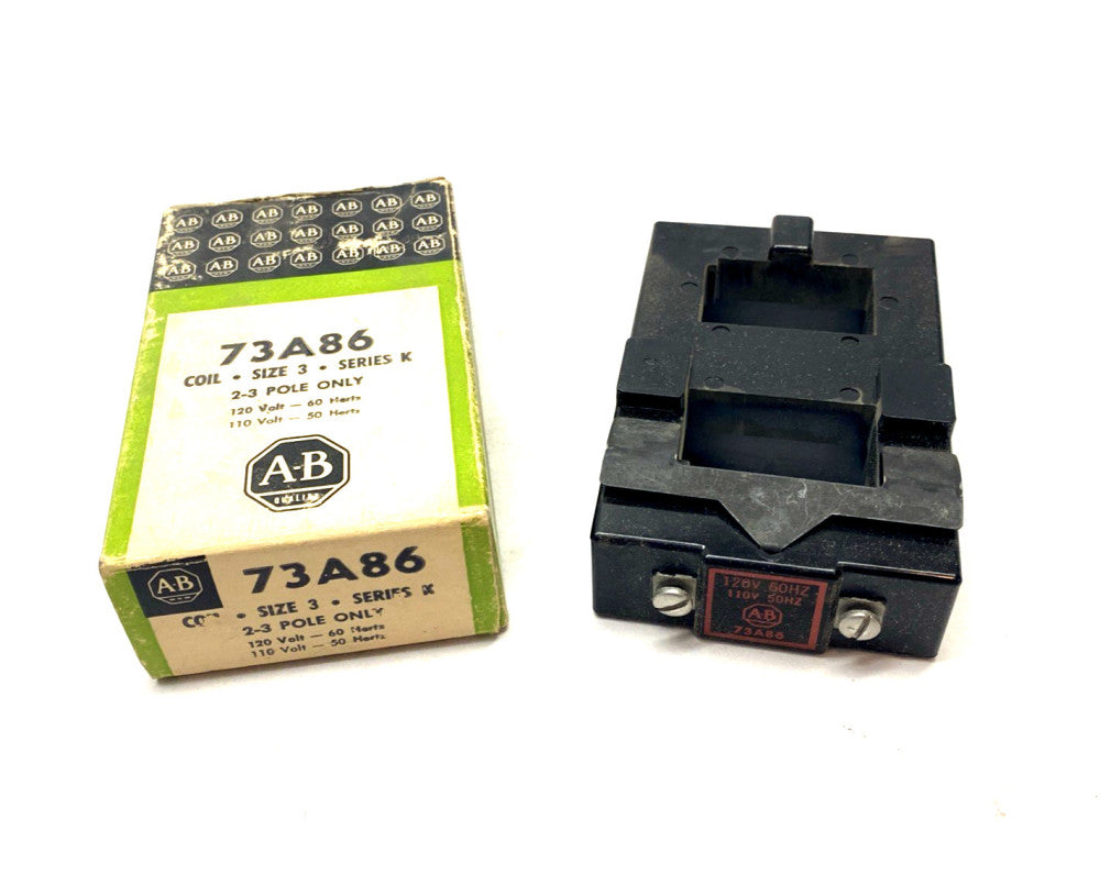 Allen Bradley 73A86 Contactor Coil, Series K Size 3, 2-3 Pole, 110/120V