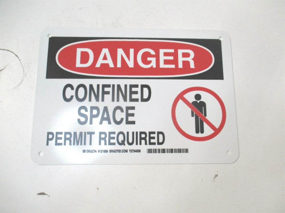 Brady (131689) 7" x 10" Confined Space Permit Required Plastic Danger Sign 