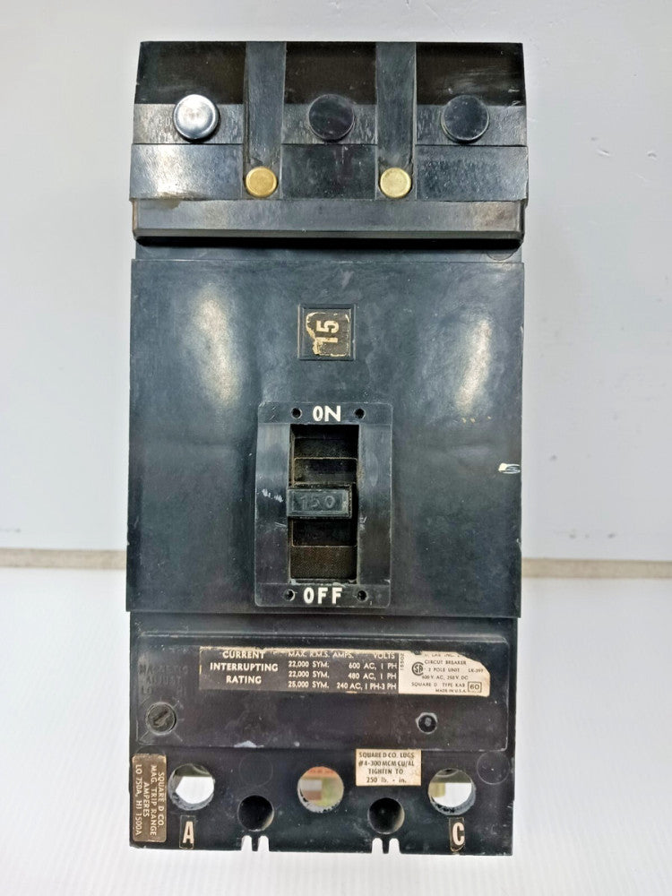 SQUARE D 150 AMP I-LINE CIRCUIT BREAKER 2 POLE 600 VAC / 250 VDC KAB26150AC