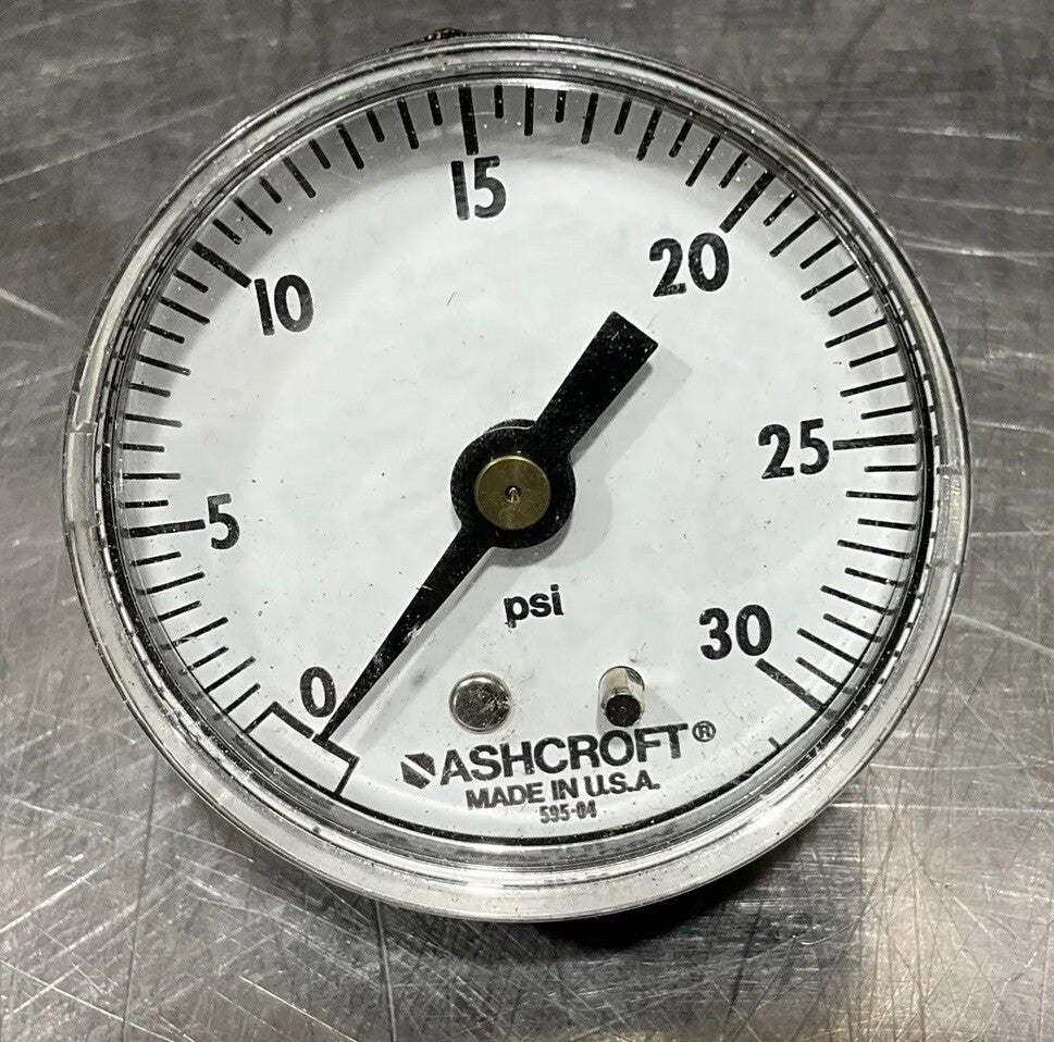 Ashcroft Dresser 1005 30 PSI Pressure Gauge Brass 1/4 NPT NOS SURPLUS