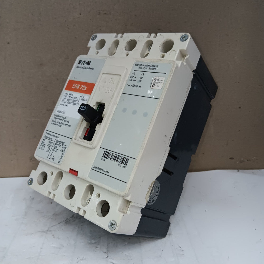 EATON EDB3150BP10 150 AMP CIRCUIT BREAKER 3 POLE 240 VAC