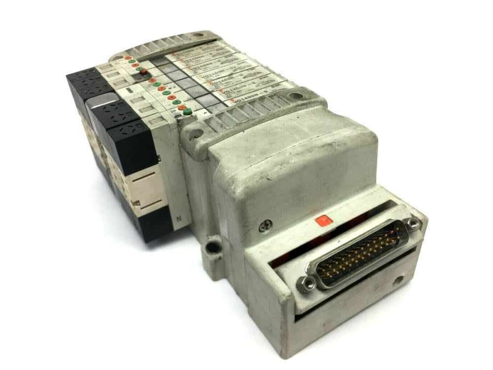 SMC VV5Q13-07F-N Pneumatic Plug In Manifold w/ VQ1400N-5, VQ1400N-51 Valves