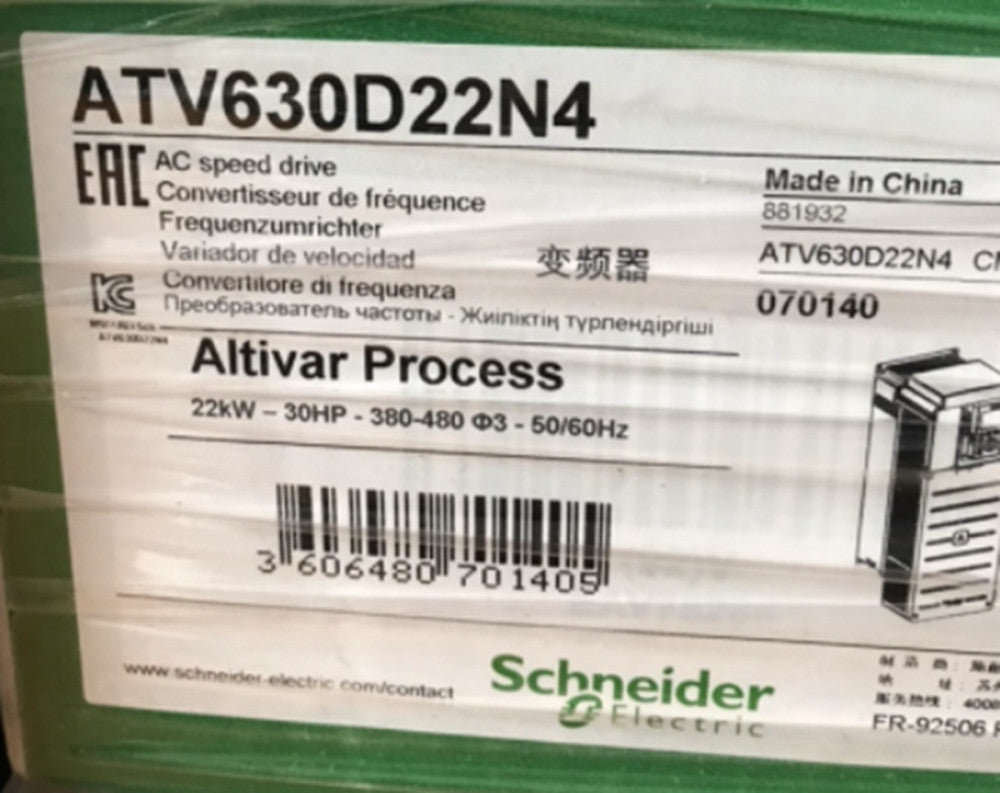 One Brand New SCHNEIDER ATV630D22N4 Inverter