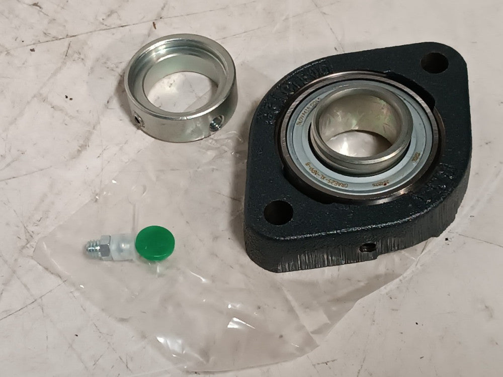Ina GLCTE25-N Flange Block Bearing, 2-Bolt Cast Iron Oval Flange, 25mm Bore