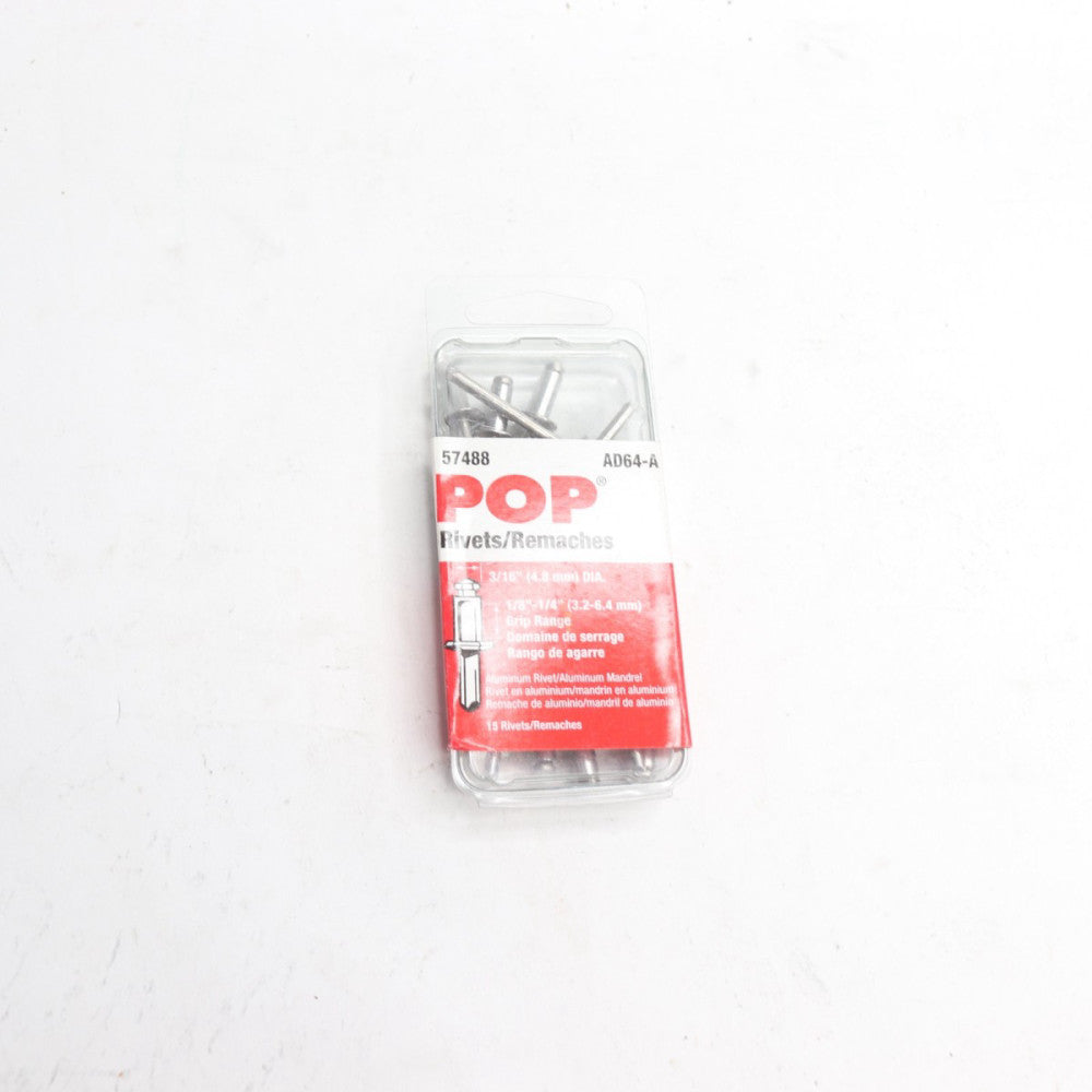 (15-Pk) Stanley Pop Rivet 3/16" Dia., 1/8"-1/4" Grip Range 57488