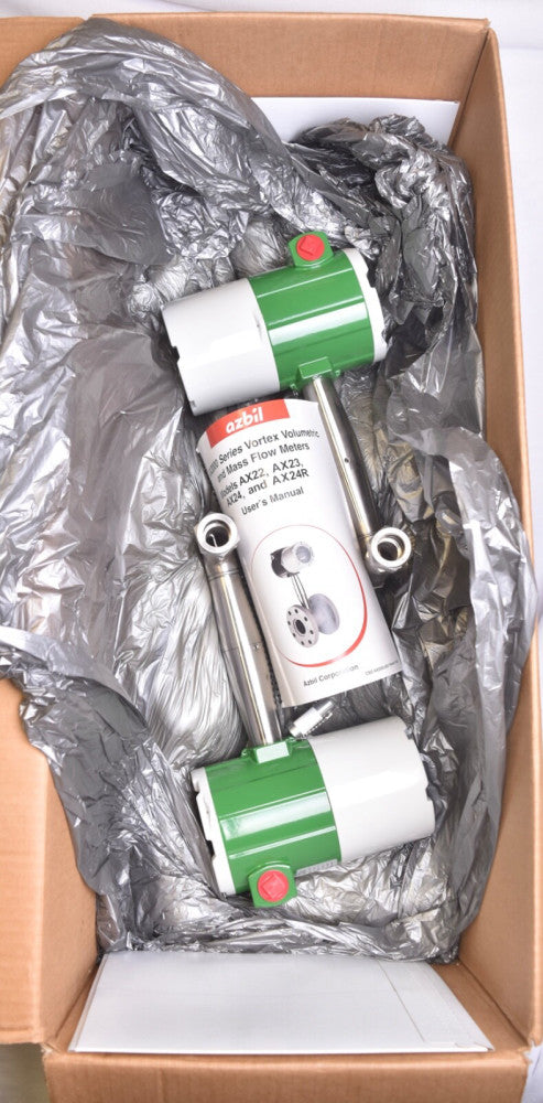 2 Count Azbil Vortek Pro-V M22 Inline Vortex Flow Meters 3/4 NPT