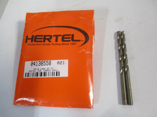 (04138558) #8 x 2-7/16" x 3-5/8" OAL 135° Cobalt Jobber Drill - Pack of 2