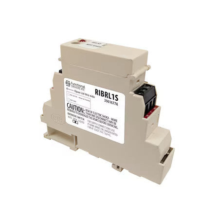 FUNCTIONAL DEVICES-RIB RIBRL1S DIN Rail Mount Relay, 10 Amp SPDT + Override,