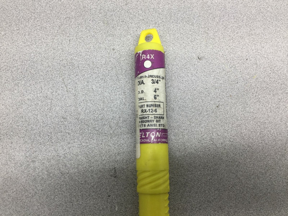 NEW IN PACK RELTON 3/4" 6" LONG ROTARY PERCUSSION MASONARY DRILL BIT RX-12-6