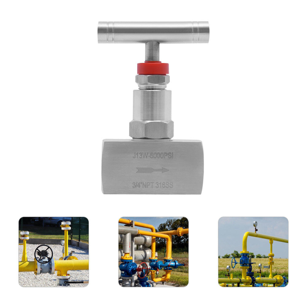 3/4'' Needle Valve 6000 PSI Stainless Steel Straight Needle Valve Hydraulic Flow