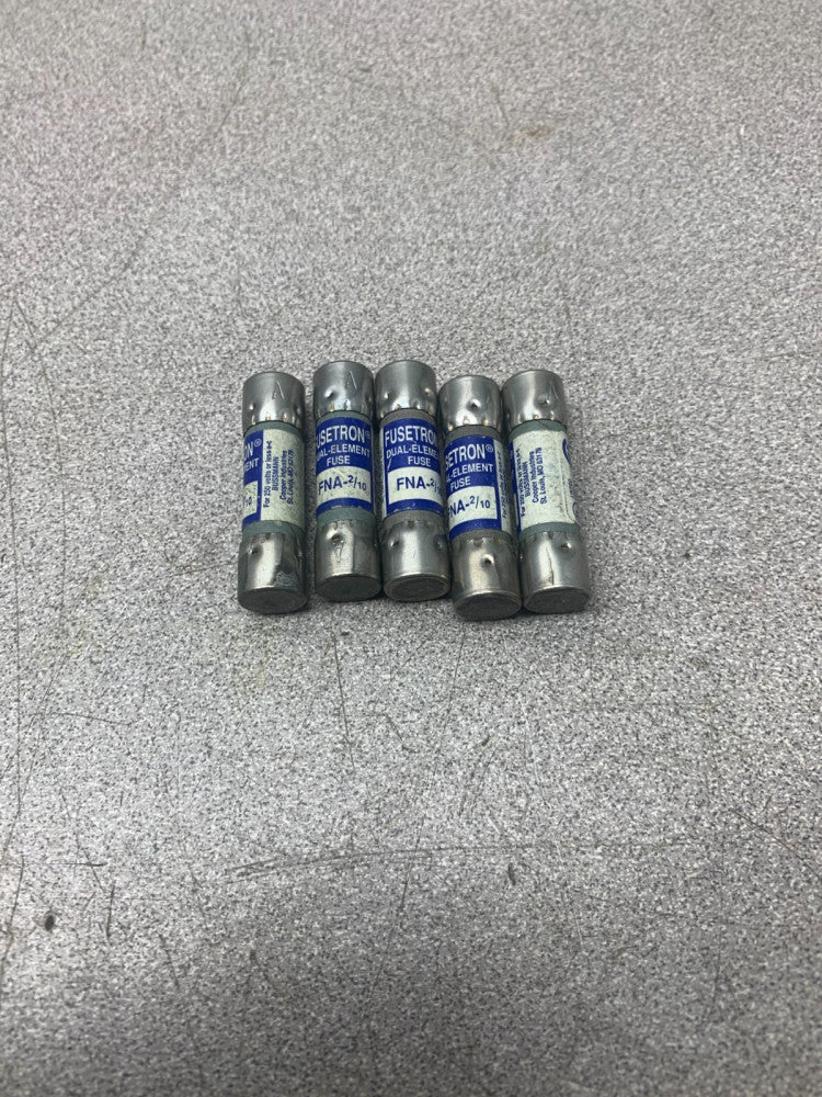 LOT OF 5 NEW NO BOX FUSETRON DUAL ELEMENT FUSES FNA-2/10