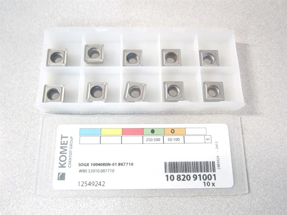 Komet (1082091001) SOGX100408-01 BK7710 Carbide Indexable Drill Insert - Qty 10