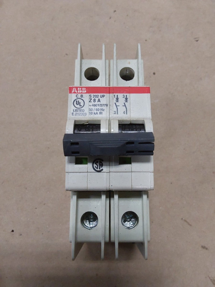 ABB S 202 UP Z 8 A ~480Y/277V 50/60 Hz E212323 Circuit Breaker