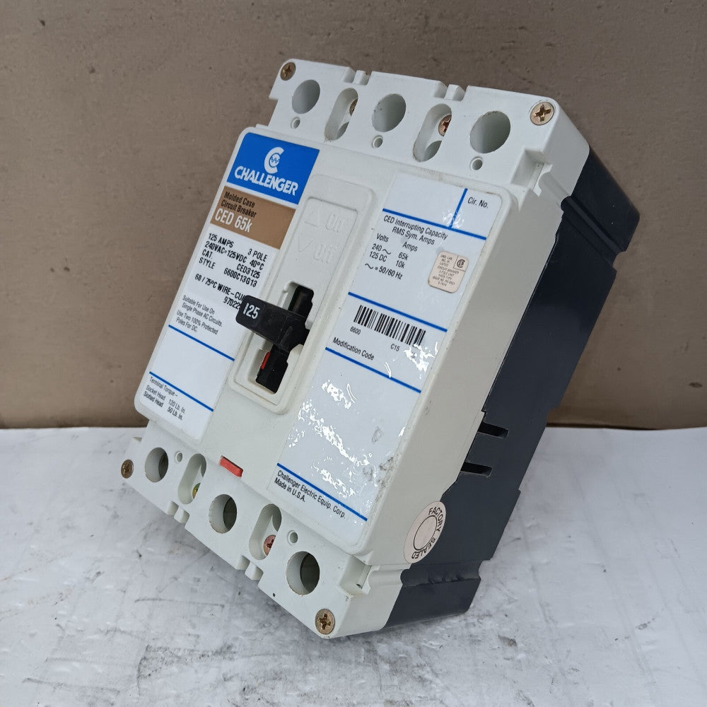 CHALLENGER CED3125 CIRCUIT BREAKER 125 AMP 3 POLE 240 VAC