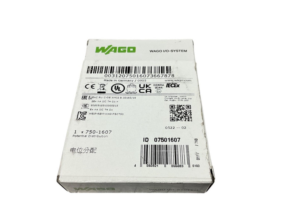 WAGO 750-1607 POTENTIAL DISTRIBUTION MODULE PLC