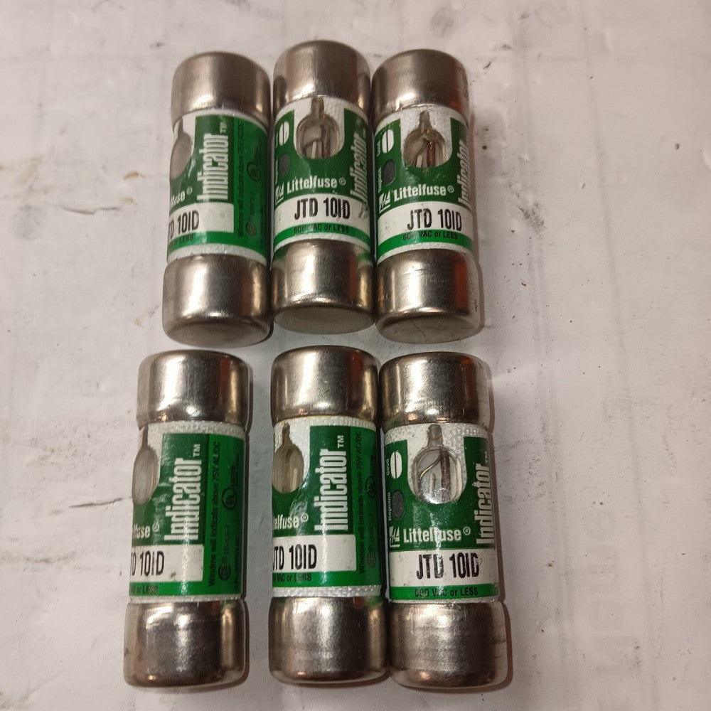 LOT OF 6) NEW LITTELFUSE 10 AMP INDICATOR FUSE 600 VAC