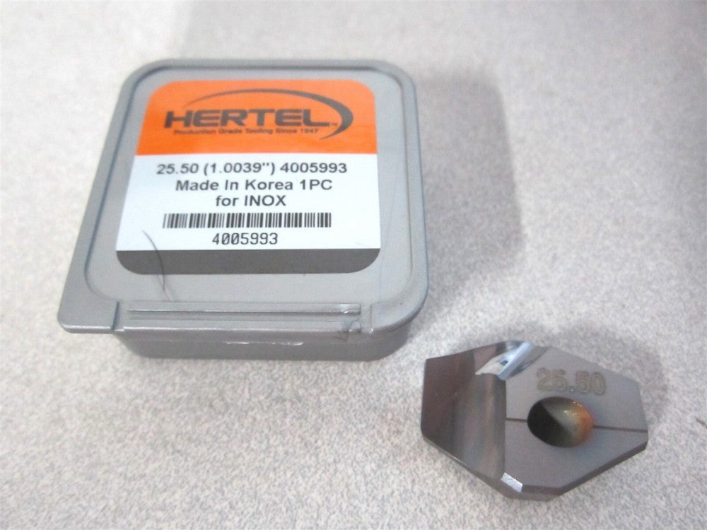 (4005993) HMD–MBB10039 HC225 25.5mm Diam 140° Carbide Replaceable Tip Drill