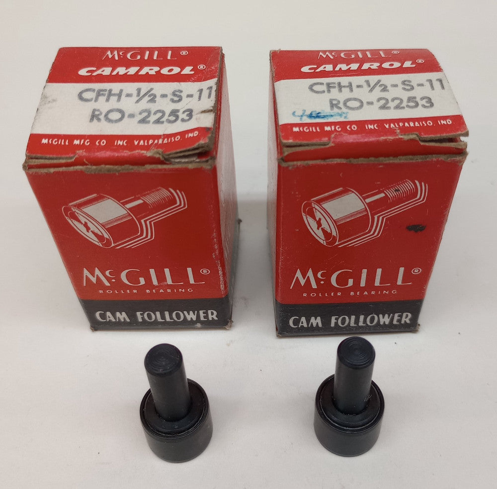 McGill CFH-1/2-S-11 No Plug Cam Follower 1/2 Roller OD 3/8" Roller W (Pack of 2)