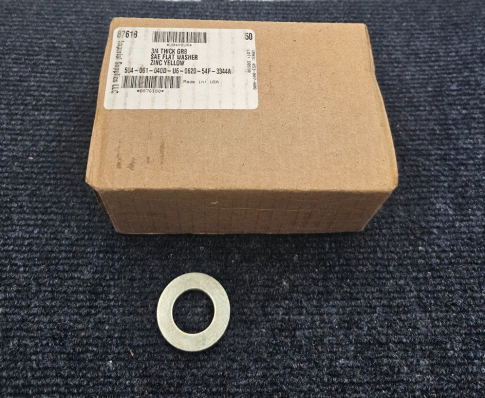 (QTY 50) IMPERIAL 87618 SAE Flat Washer 3/4" x 1.4688" O.D Alloy Steel GR 8 Zinc