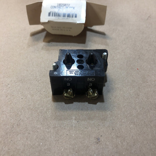 (1) Eaton Cutler Hammer 10250T Contact Block 2 N.O. Series B1