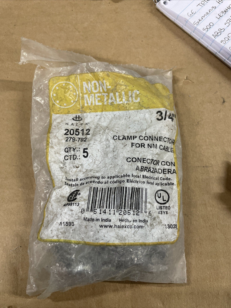 Halex 20512  3/4 in. Non-Metallic Twin-Screw Clamp Connectors (Qty 5)
