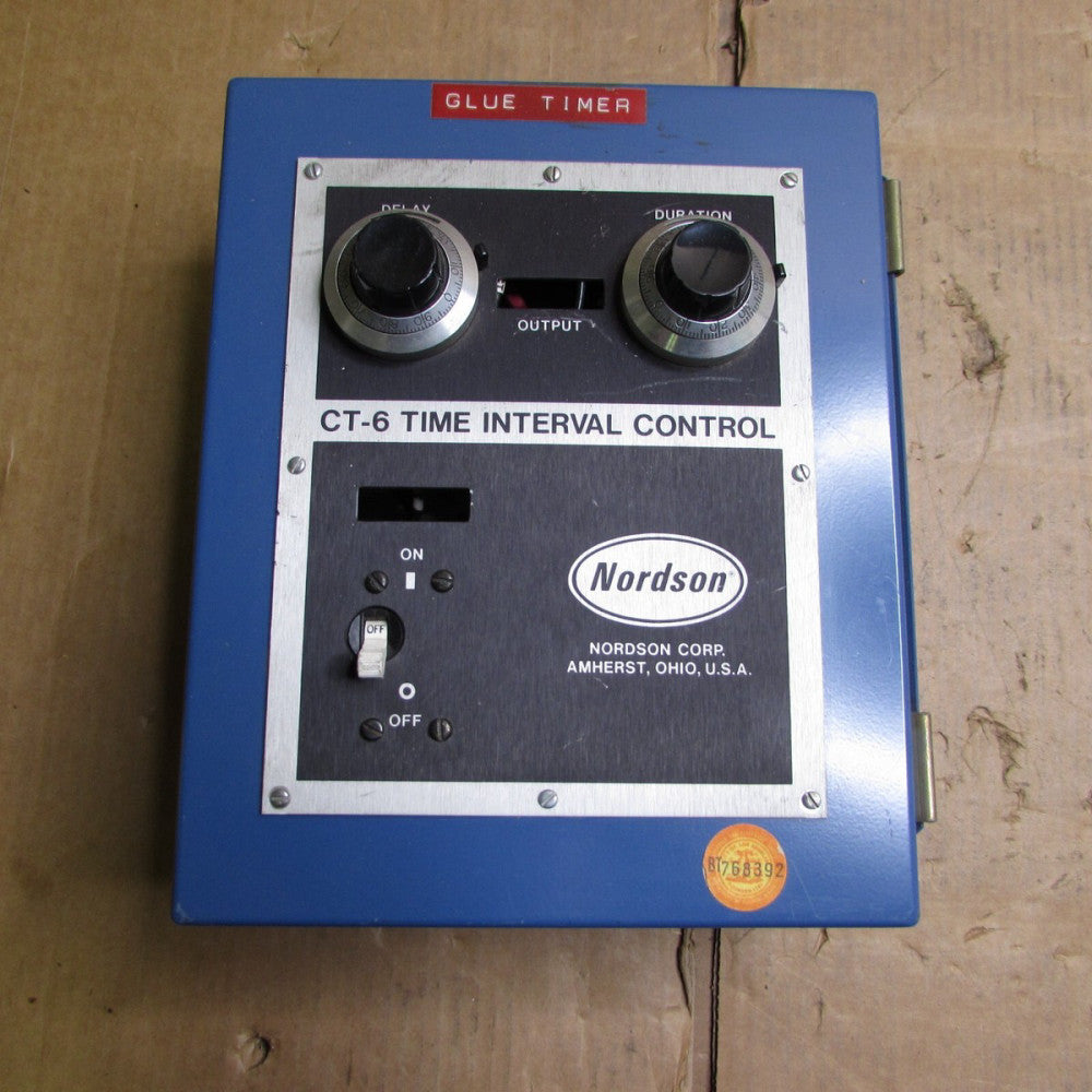 NORDSON CORPORATION CT-6 TIME INTERVAL CONTROL 120VAC, 0.75A, 50/60HZ, *USED*