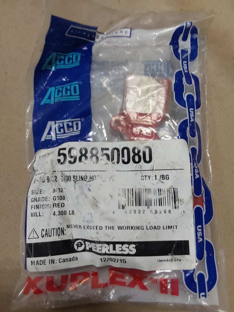 NEW ACCO KUBLEX K80 9/32" 7 MM SLING HOOK GRADE G100 598850080 4300LBS..B2
