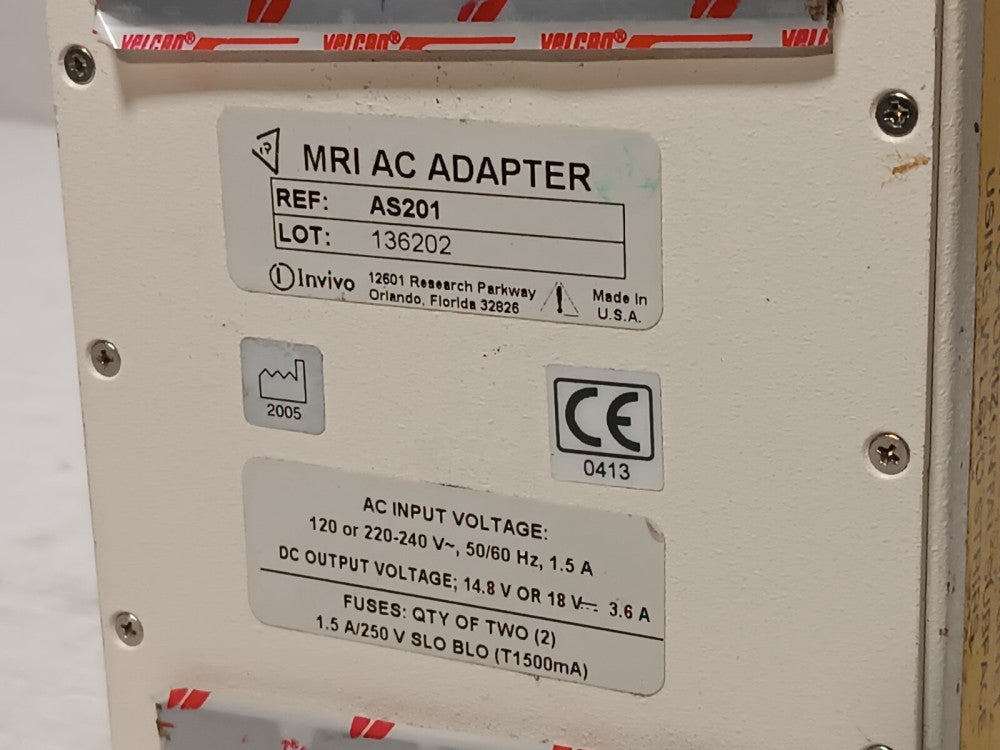 Invivo AS201 MRI AC Adapter 100-240V 50/60Hz 1.5A Made In USA