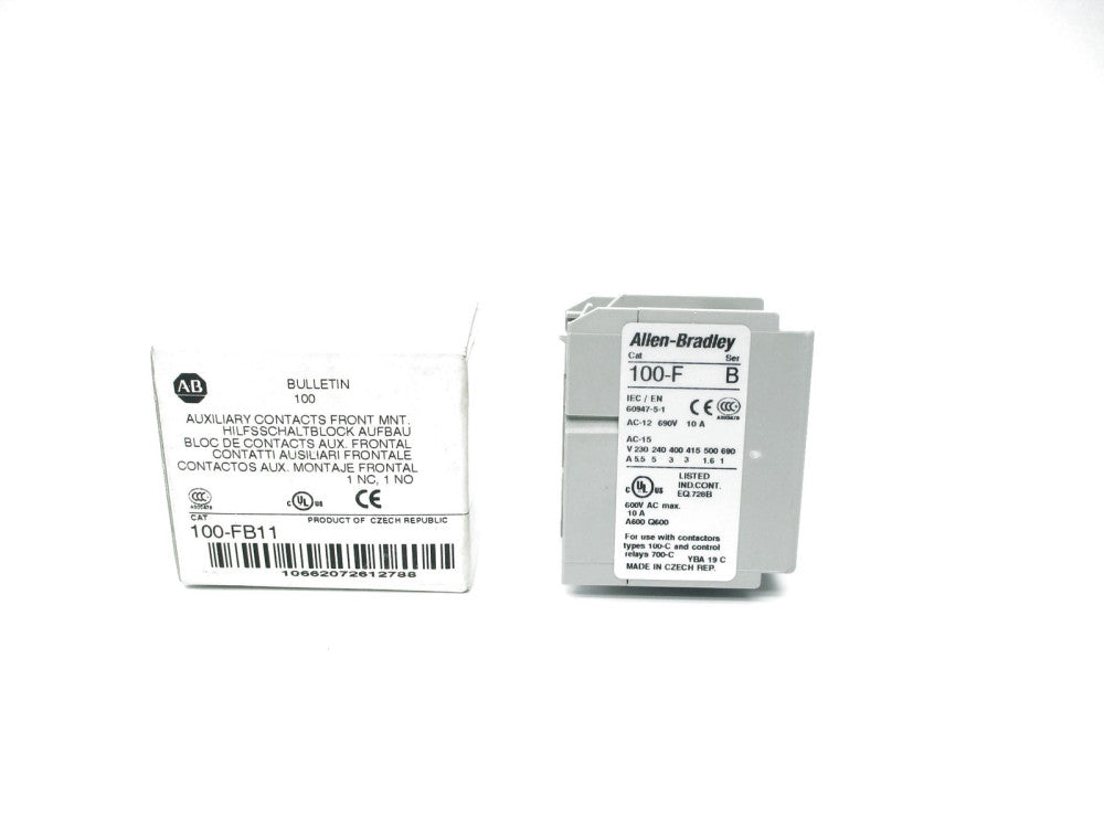 ALLEN BRADLEY 100-FB11 SER. B 600VAC 10A (WH) NSMP