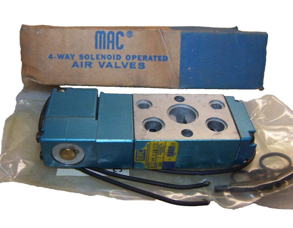 NEW MAC 811C-PP-111B-122 AIR CONTROL SOLENOID VALVE 4-WAY 120 VAC 