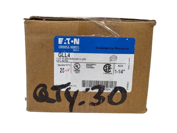 30ea New Eaton Crouse-Hinds GLL4 1-1/4" Ground Bushing Threaded