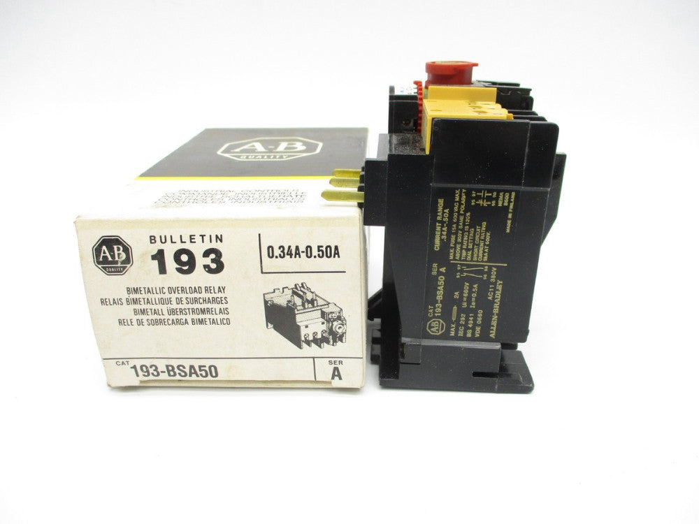 ALLEN BRADLEY 193-BSA50 SER. A .34-.50A (BK/YL) NSMP