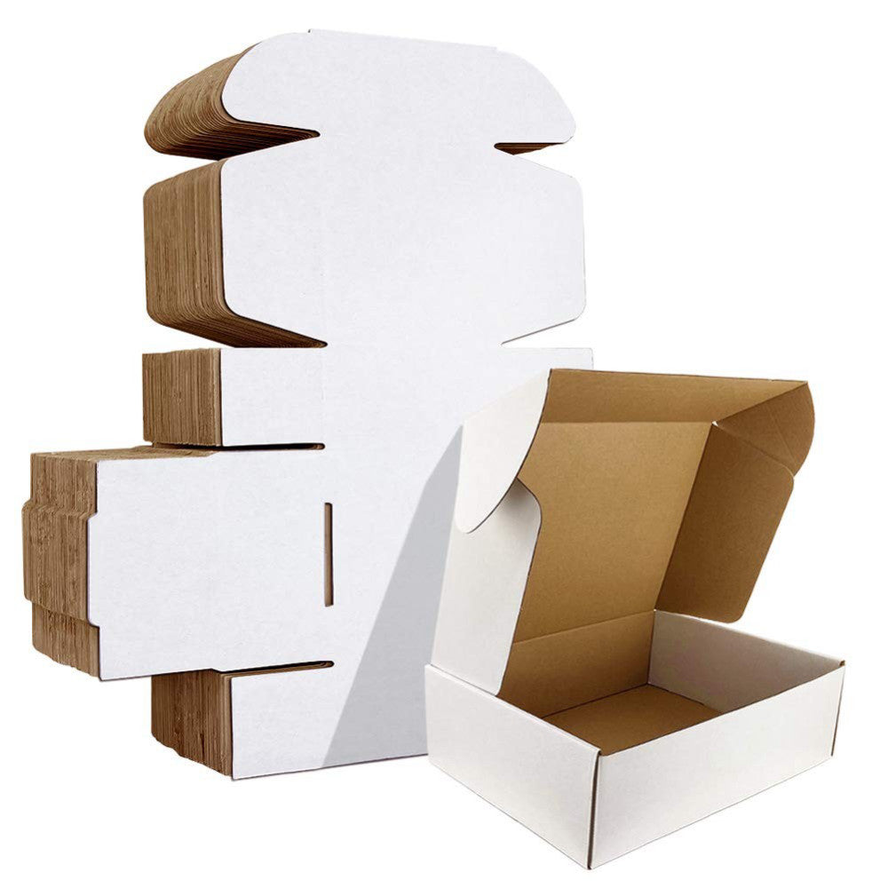 9x6x2 inches Shipping Boxes Set of 25, White Corrugated Cardboard Box Literat...