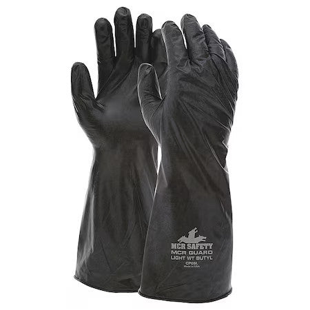 Mcr Safety Cp05l Cp05 Chemical Resistant Gloves, Butyl, 14 In L, 5 Mil, Black,
